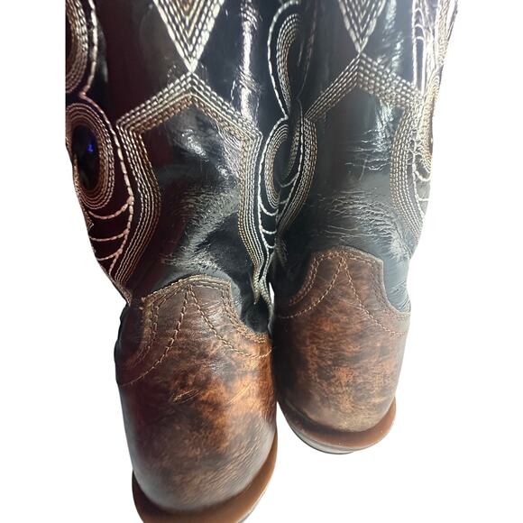Ariat Heritage Roughstock Brown Leather Square Toe Cowboy 10.5W Western Grunge main image 5